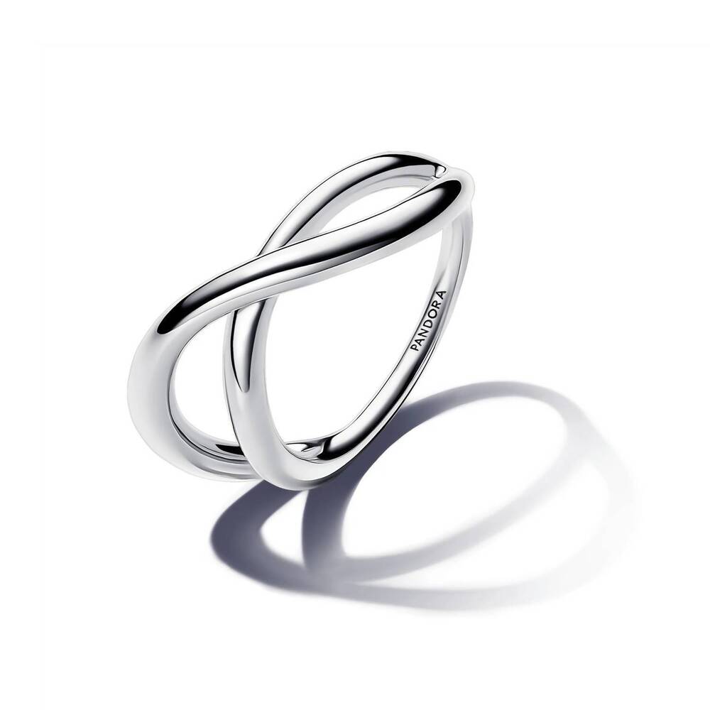 NEW PANDORA organically shaped infinity ring in silver
